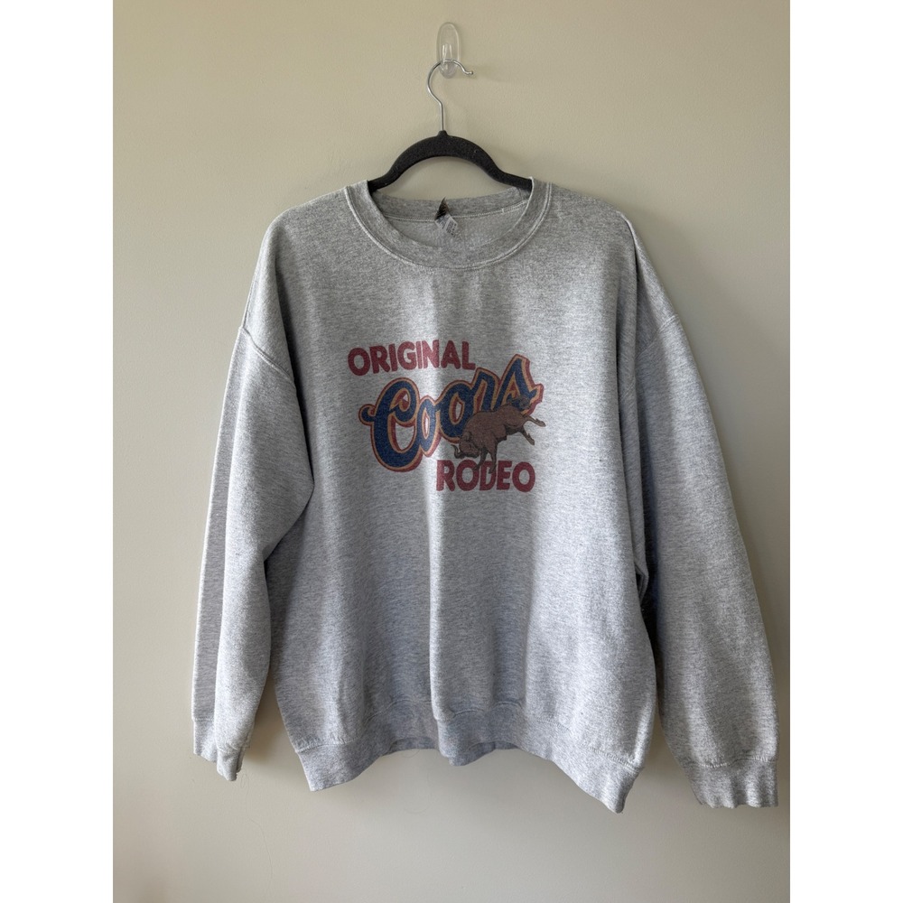 Vintage Original Coors Rodeo Sweatshirt Unisex XL Gray Western
